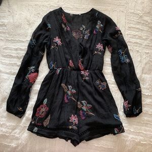 Forever 21 Long Sleeve Floral Romper
